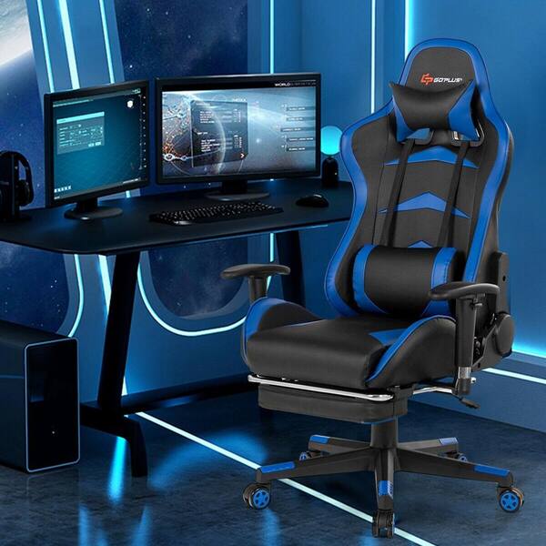 NEW PC Gaming Chair Massage Office Chair Adjustable PU Leather Ergonomic Desk Ch 