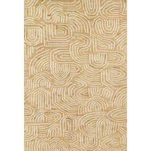 Swell Abstract Natural & Cream 8 ft. X 10 ft. Jute and Wool Area Rug