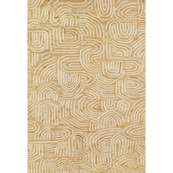 Tempaper Swell Abstract Natural & Cream 8 ft. X 10 ft. Jute and Wool Area Rug