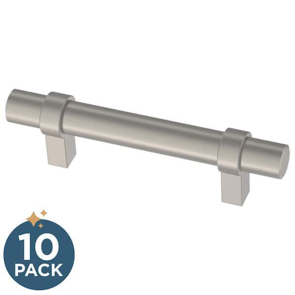 Franklin Brass 10-Pack Simple Wrapped Bar 3 in. (76 mm) Classic Cabinet Drawer Pulls in Stainless Steel