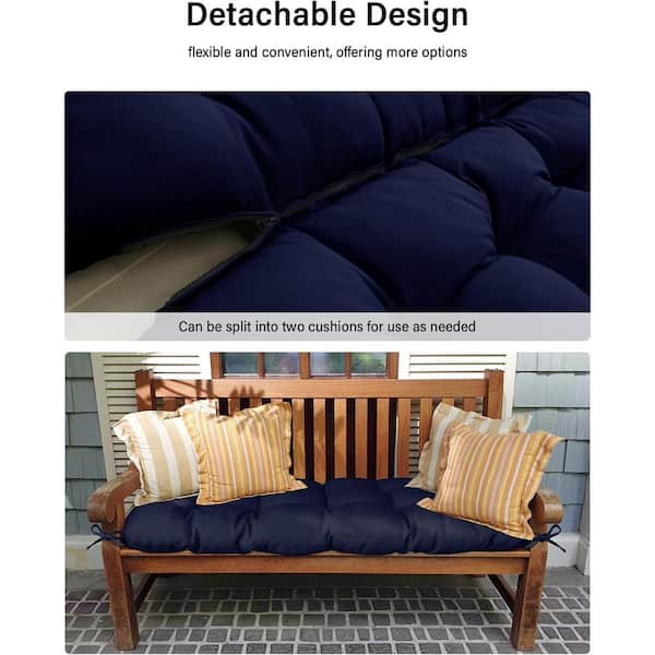 YEFU 48 in. x 40 in. Navy Replacement Outdoor Porch Swing Cushion with Backrest HDLD2306 The Home Depot