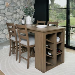 Kaylen 5-Piece Counter Height Dining Set with Storage Seats 4