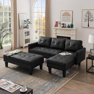 New Pu Leather Living Room Sectional Sofa Set in Black/White/Grey/Brown/Red 