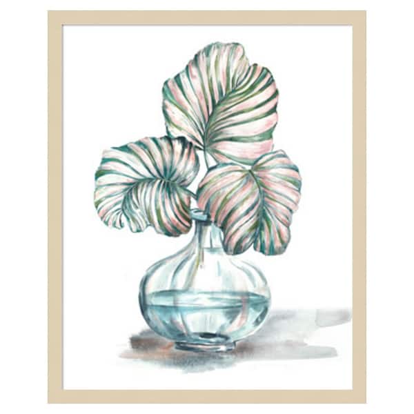 Amanti Art Island Tropics Frond in Bottle IV by Tre Sorelle Studios 21 in. W x 25 in. H. Wood Framed Wall Art Print Framed in Brown
