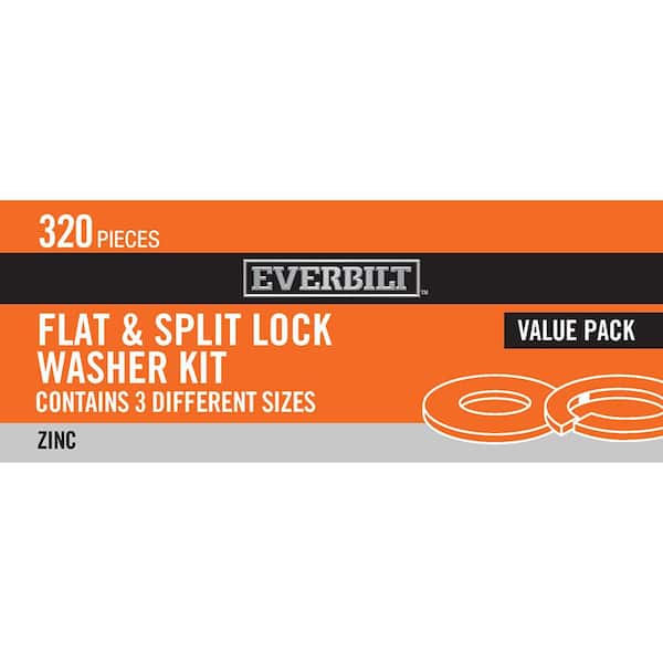 Everbilt Zinc-Plated Flat and Lock Washer Kit (320-Piece)