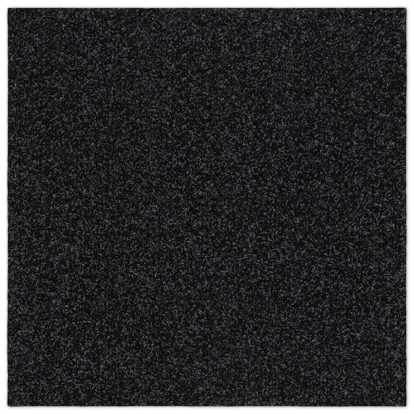Asheville Rib Black Residential 18 in. x 18 in. Peel and Stick Carpet Tile Square (27 sq. ft. )