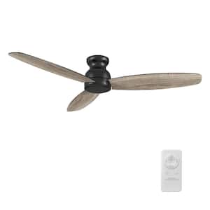 Osborn 60 in. Indoor Black 10-Speed DC Motor Flush Mount Ceiling Fan with Remote Control