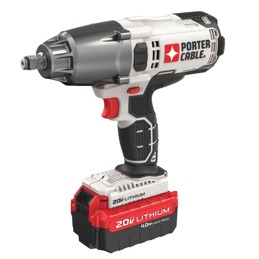 Porter-Cable 20V MAX Lithium-Ion Cordless 1/2 in. Hog Ring Impact Wrench  with 4.0Ah Battery PCC740LA The Home Depot