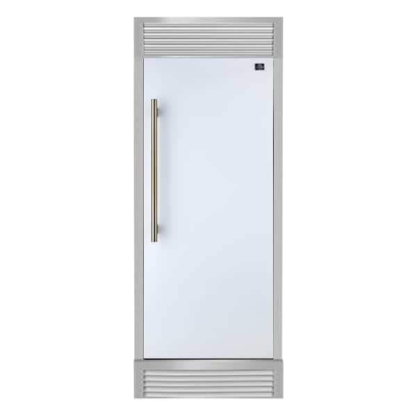 Maderno 28 in. Built-In Convertible Refrigerator in White, Right Swing, Decorative Grill