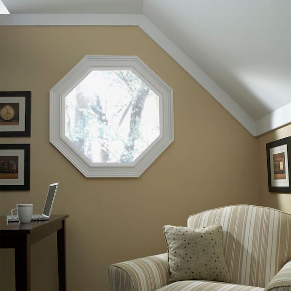 35.5 in. x 35.5 in. V-4500 Series White Vinyl Fixed Octagon Geometric Window w/ Low-E 366 Glass