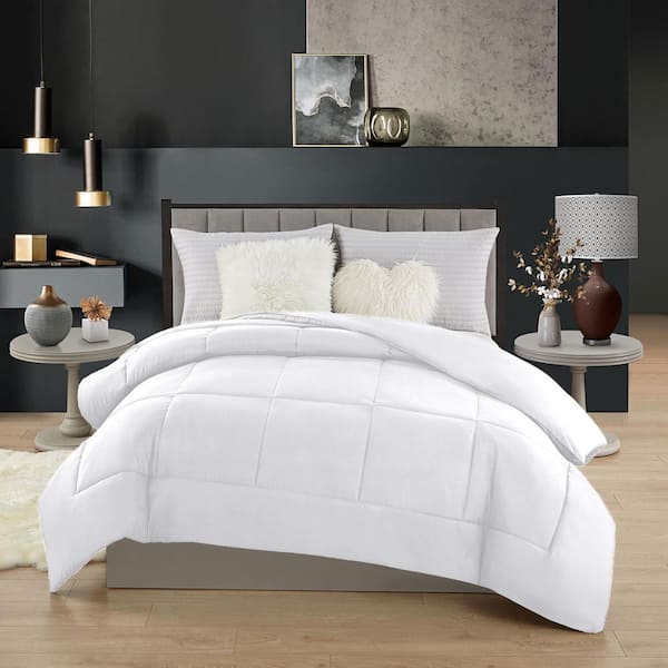 Twin Size All Season Soft White All Season 1-Piece Comforter