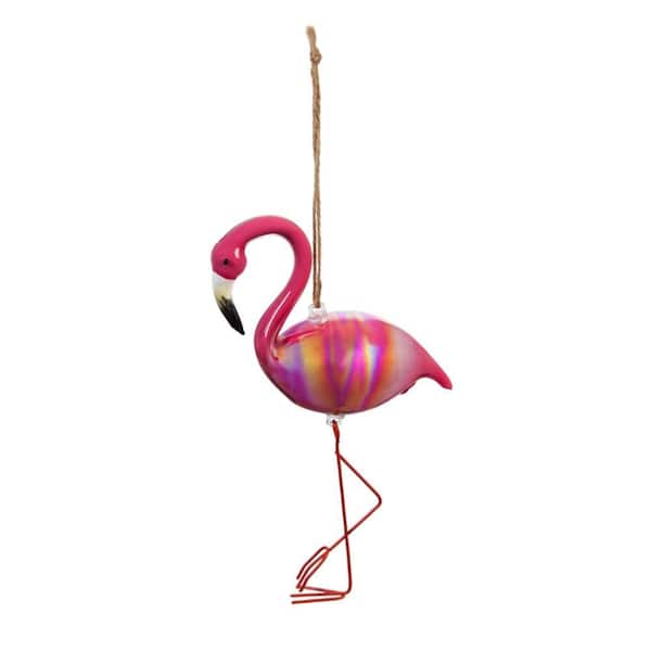Evergreen 1-3/4 in. Glass Flamingo Christmas Ornament