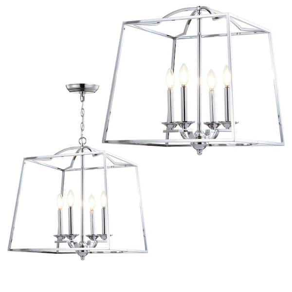 Gloria 19 in. 4-Light Chrome Metal LED Pendant
