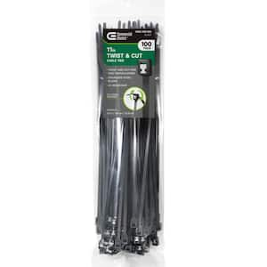 Commercial Electric 11 in. UV Cable Tie, Black (20-Pack) GT-280STB