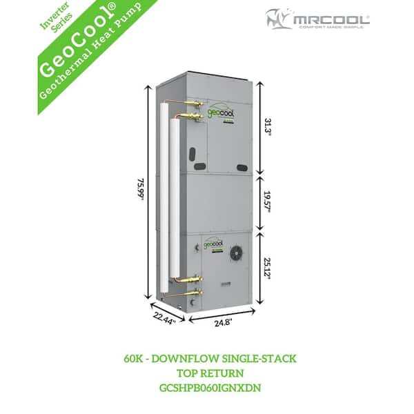MRCOOL GeoCool Geothermal 60k BTU 5-Ton Vertical Downflow Single