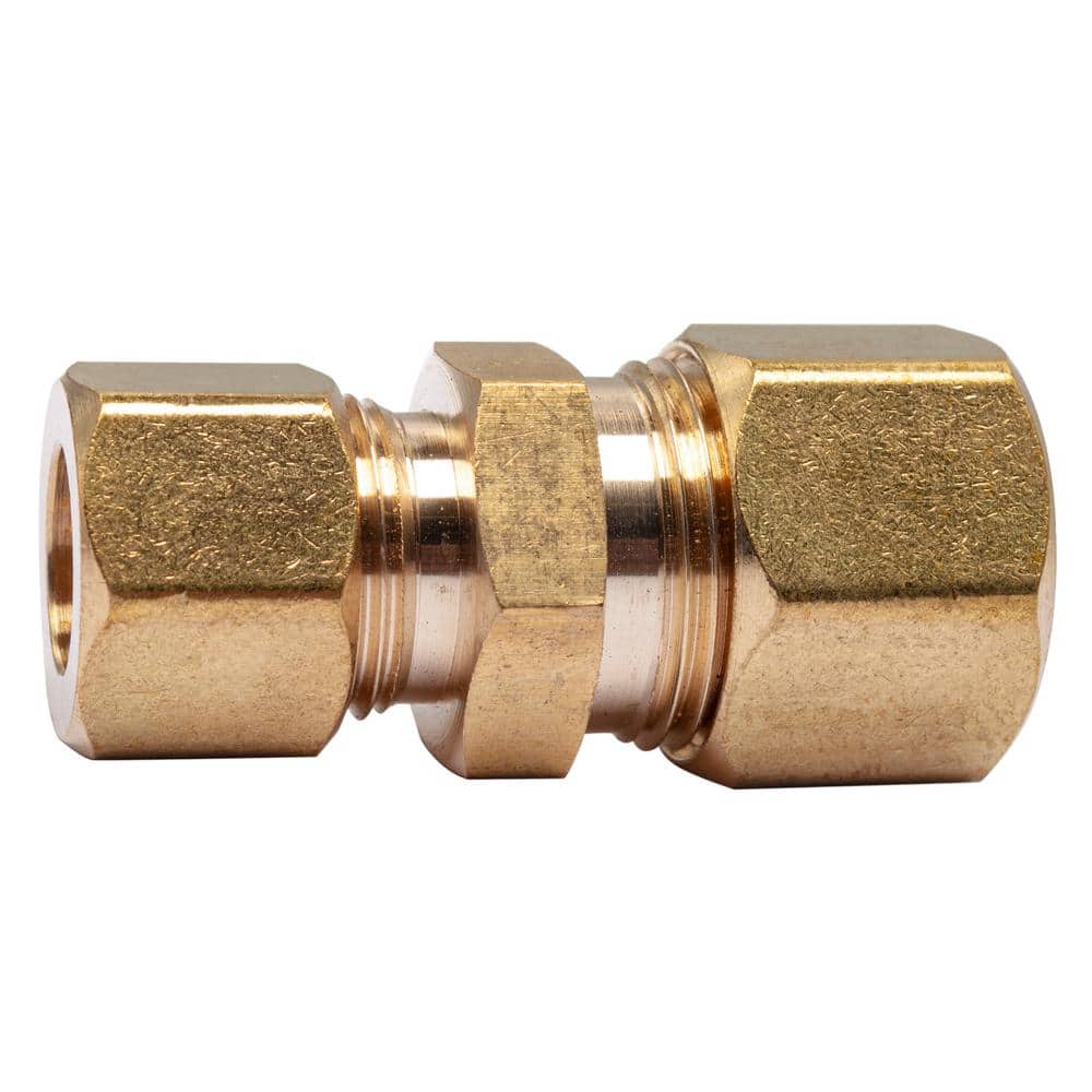 1/2 in. Tube OD x 3/8 in. MNPTF - 45 Degree Elbow - Brass Compression  Fitting - SAE#060302