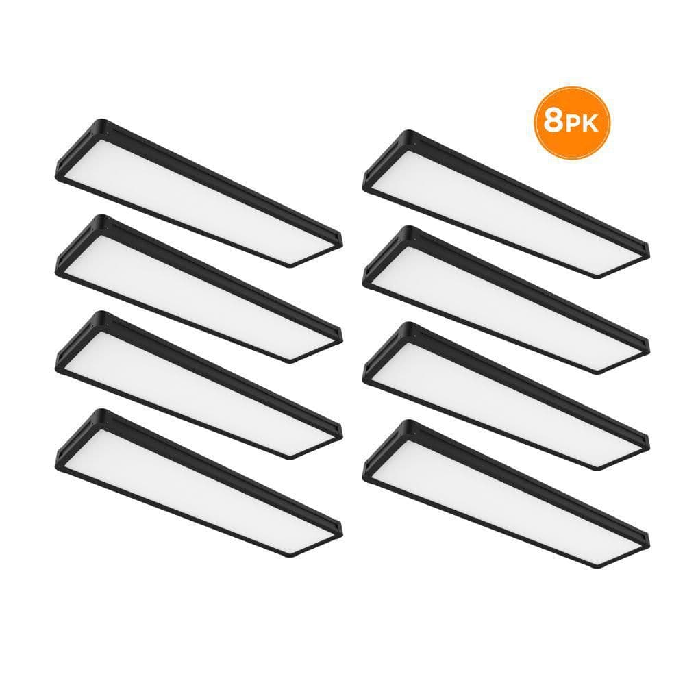 8-Pack REVOL 4 ft. x 12 in. LED Flush Mount, 4500LM, 55W, Selectable 3000K 4000K 5000K, Matte Black, Industrial Rivets price history on PriceWatchPro