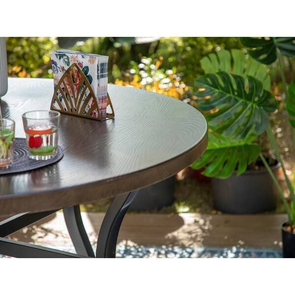 50cm Retro Metal Bistro Outdoors Garden Patio Table Antique White Round Small 