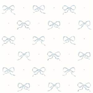 Emma Blue Heather Large Bow Paper Wallpaper