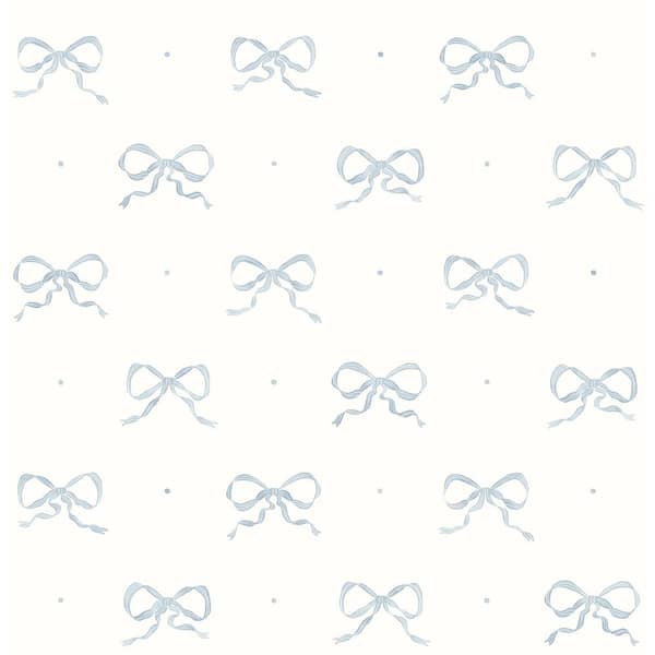 A-Street Prints Emma Blue Heather Large Bow Paper Wallpaper AST4356 - The  Home Depot