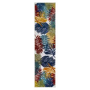 Talipot Palm Multi-Colored 2 ft. x 8 ft. Floral Polypropylene Indoor/Outdoor Area Rug Runner Rug