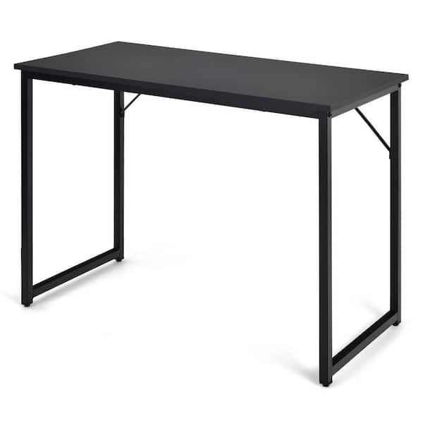 Costway 40 in. Rectangle Black Wood Computer Desk Writing Workstation Study Laptop