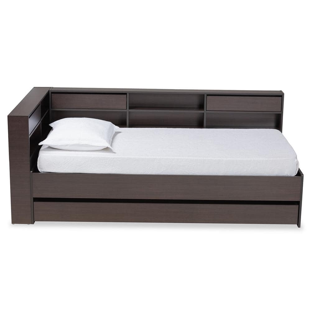 Baxton Studio Faraday Dark brown Twin Platform Bed 195 12433 HD