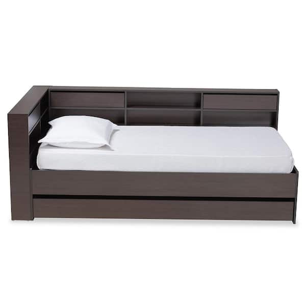 Baxton Studio Faraday Dark brown Twin Platform Bed