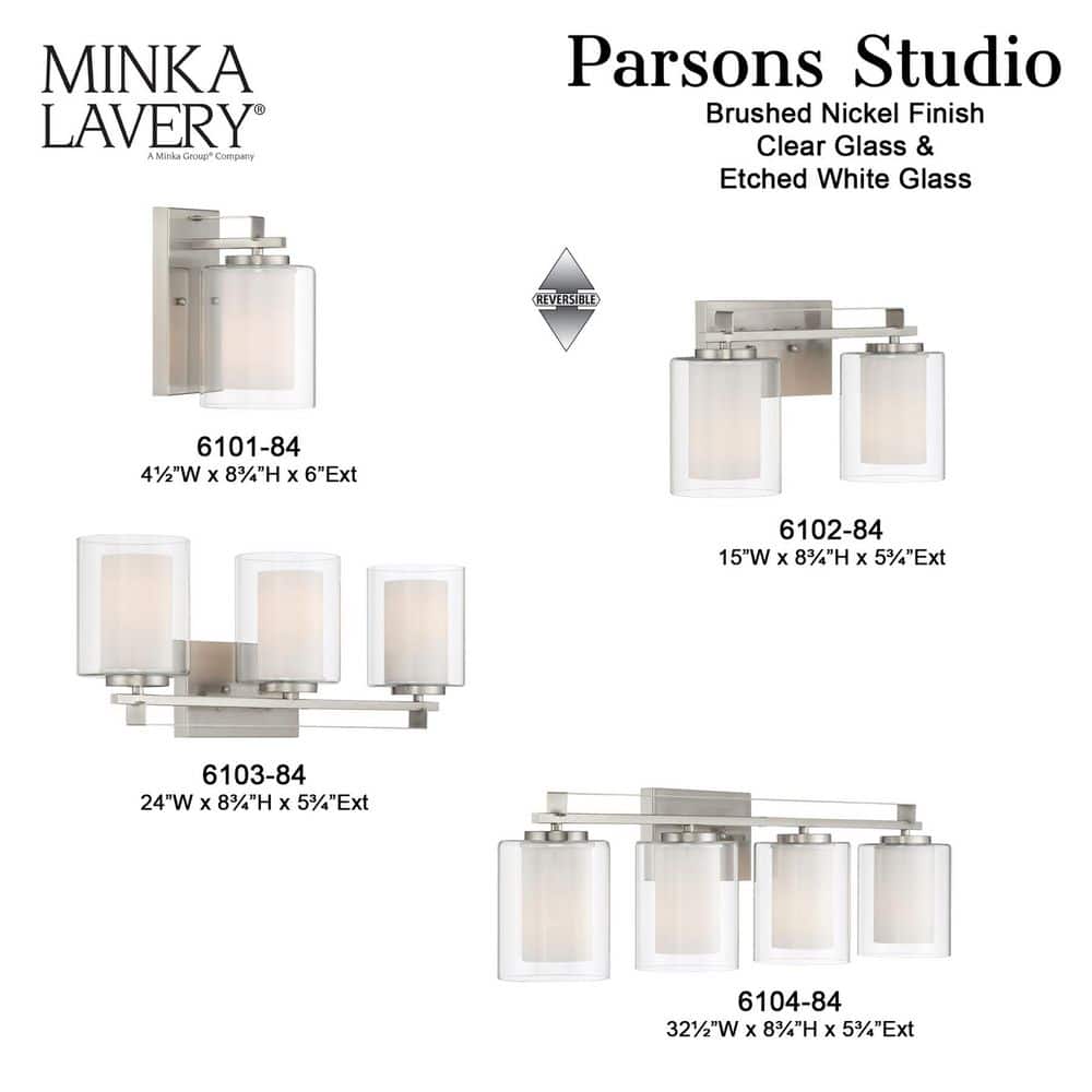 Elegant Brushed Nickel 4-Light Bath Bar with Etched White Glass