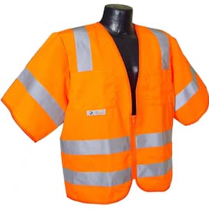 Std Class 3 Large Orange Solid Safety Vest