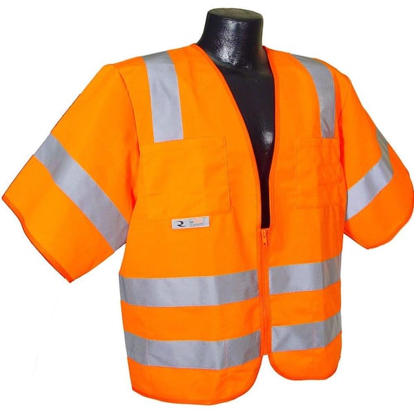 Radians Std Class 3 Large Orange Solid Safety Vest