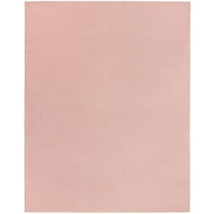 Essentials 10 ft. x 14 ft. Pink Solid Contemporary Indoor/Outdoor Patio Area Rug