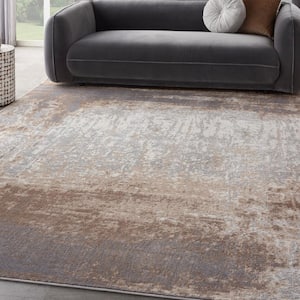 Elation Grey Ivory 8 ft. x 10 ft. All-Over Design Contemporary Area Rug