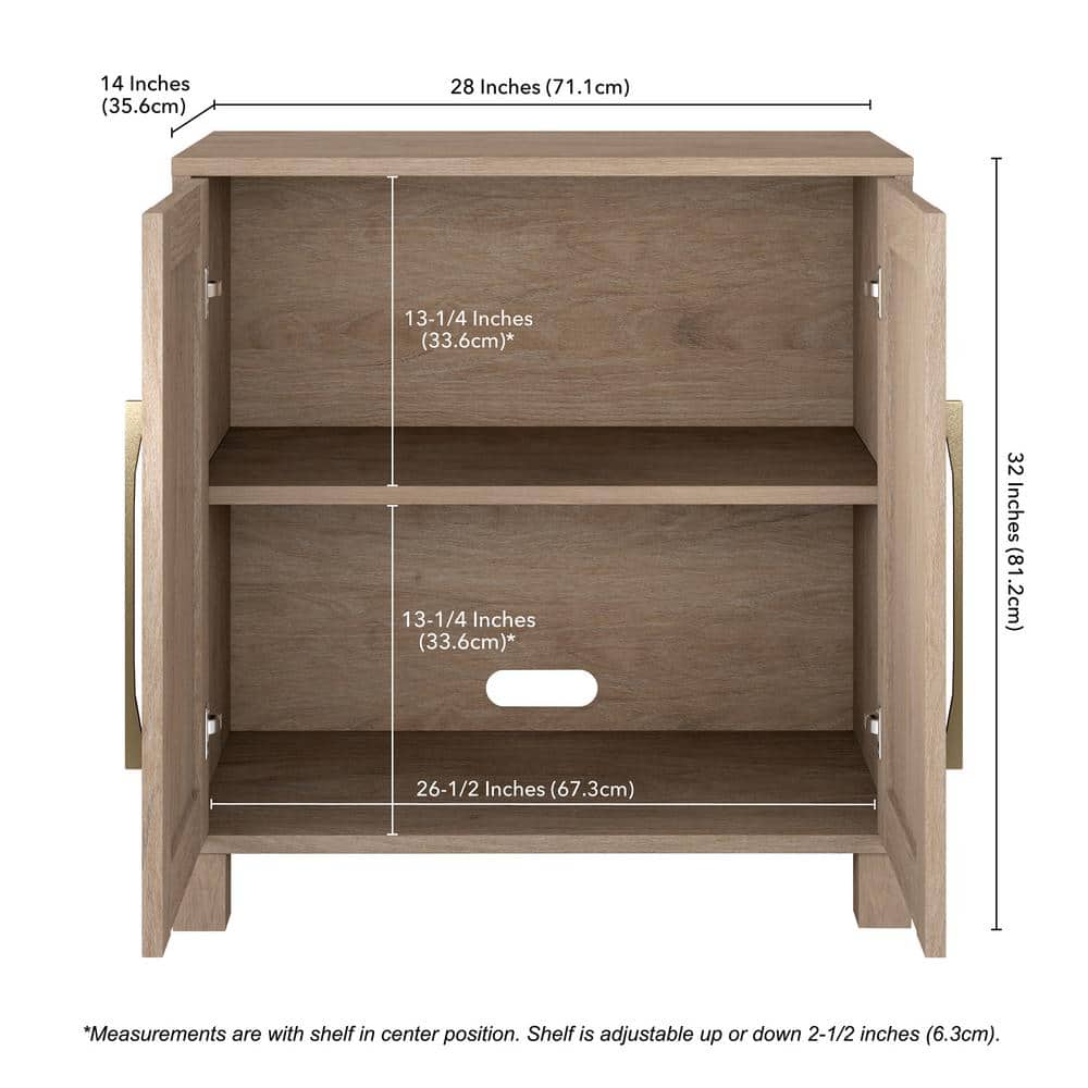 Antiqued Gray Oak 28" Adjustable Shelf Accent Cabinet