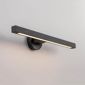 Dorae 1-Light 23.6 in. Modern Black Linear Cylinder Minimalist Adjustable Integrated LED Bathroom Vanity Light