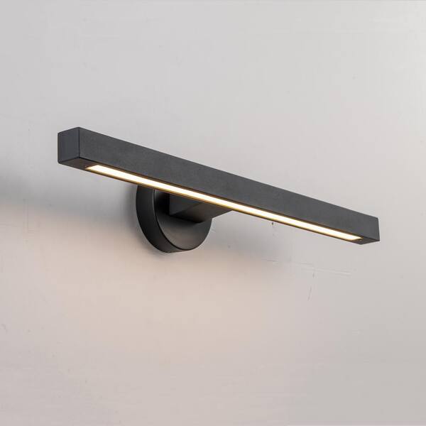 RRTYO Dorae 1-Light 23.6 in. Modern Black Linear Cylinder Minimalist Adjustable Integrated LED Bathroom Vanity Light