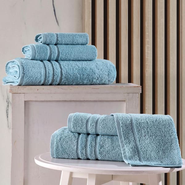 MADISON PARK Signature Turkish 6-Piece Light Blue Cotton Bath Towel Set  MPS73-455 - The Home Depot