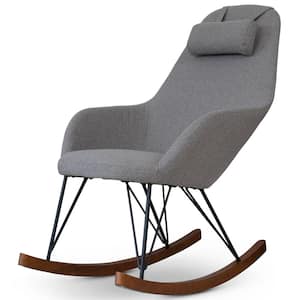 Jayce Modern Indoor Gray Fabric Nursery Rocking Armchair for Bedroom and Livingroom