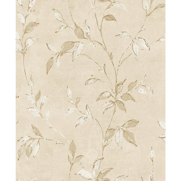 A-Street Prints Kupari Gold White Trail Wallpaper Sample