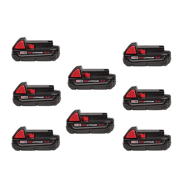 Milwaukee M18 18-Volt Lithium-Ion Compact Battery Pack 2.0Ah (8-Pack)