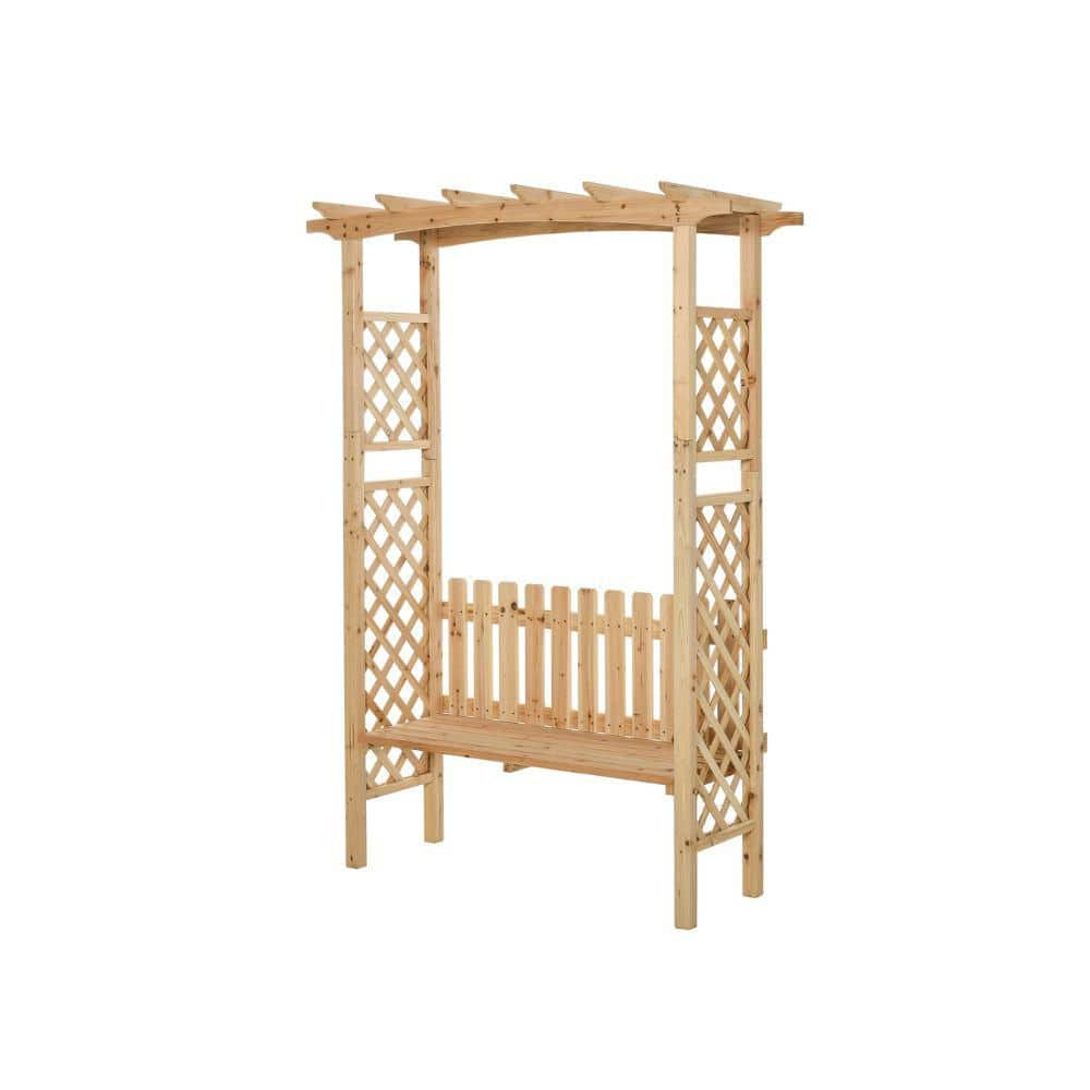 60 in. x 28.25 in. x 81.5 in. Wooden Garden Arbor for Climbing Plants with Garden Bench price history on PriceWatchPro