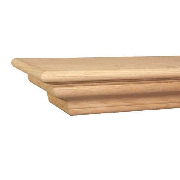 Builders Choice Victorian 4 ft. Oak Cap-Shelf Mantel