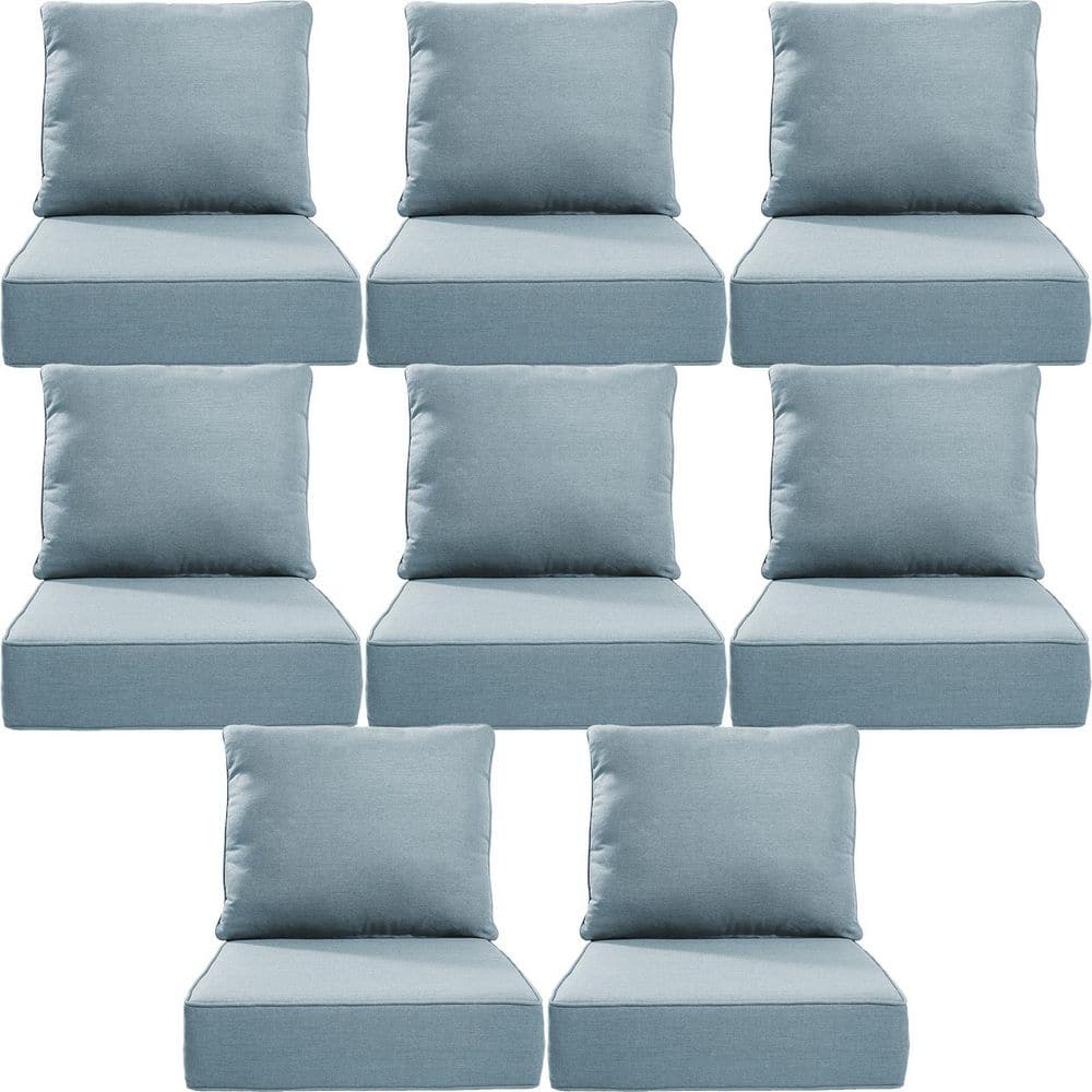 24 x 24 x 6 in. Thick Set of 8 Deep Seating Outdoor Lounge Chair Replacement Cushion in Baby Blue price history on PriceWatchPro