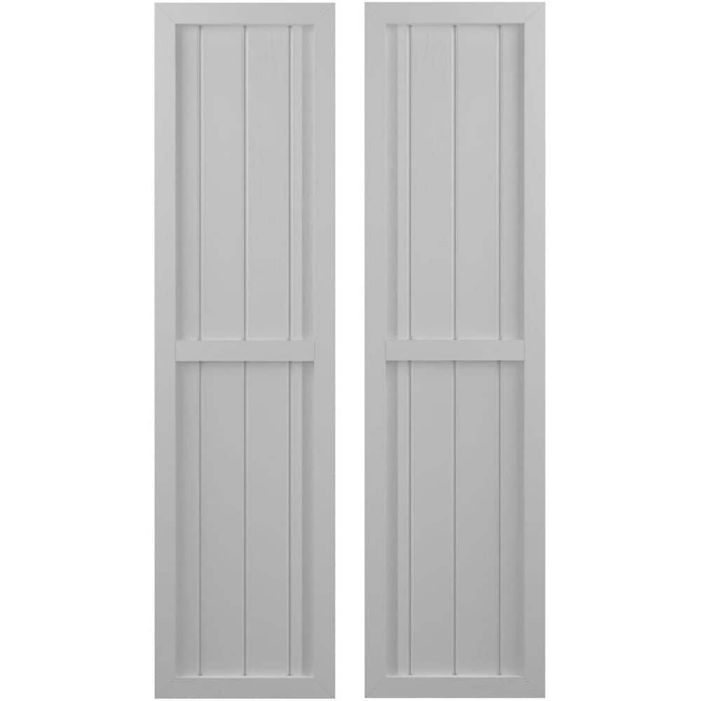 14 in. W x 78 in. H Americraft 4-Board Exterior Real Wood 2 Equal Panel Framed Board and Batten Shutters in Primed price history on PriceWatchPro