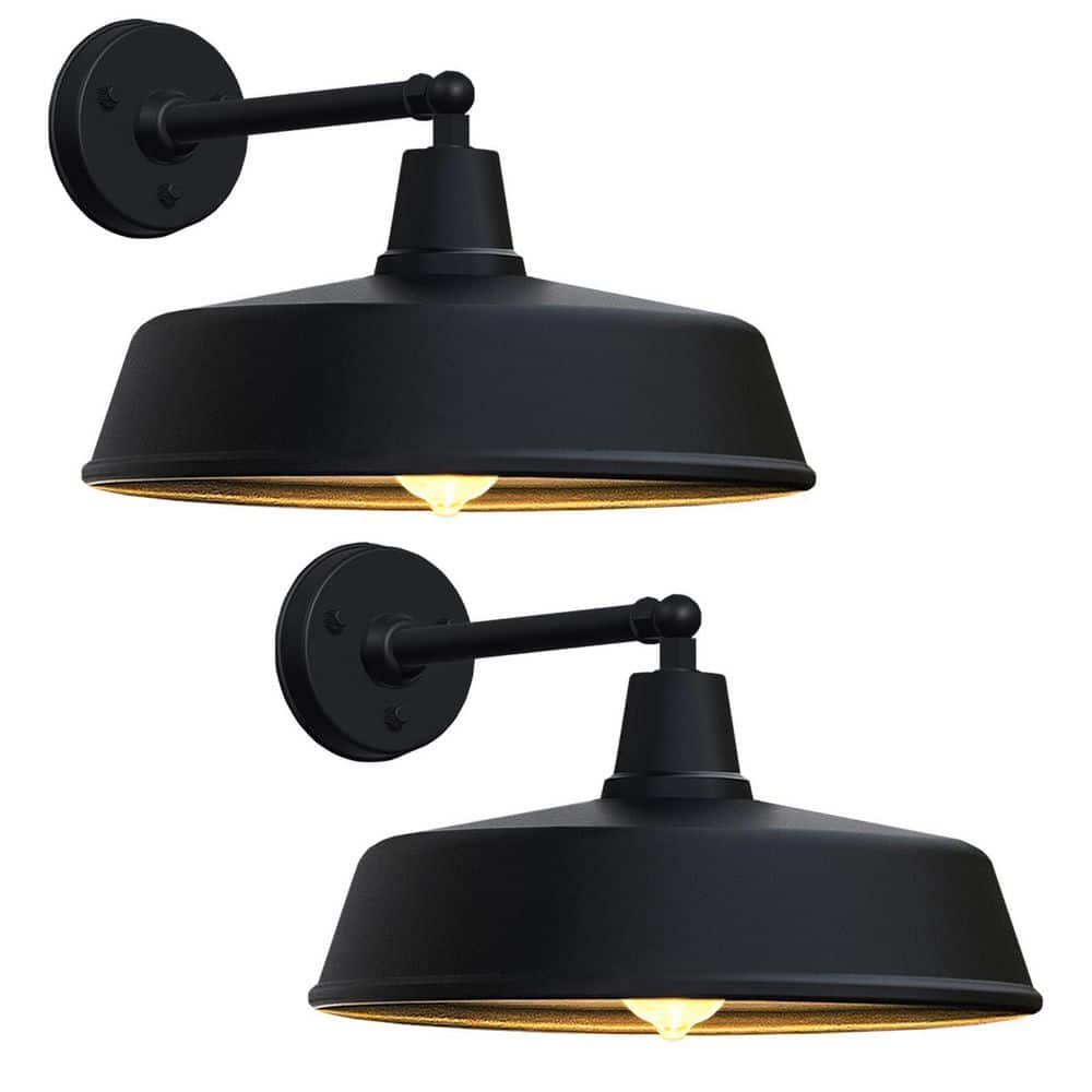 Traditional Country Series E26 Outdoor Black Weather-Resistant Gooseneck Shade Exterior Safe Lighting Wall Pack Light price history on PriceWatchPro
