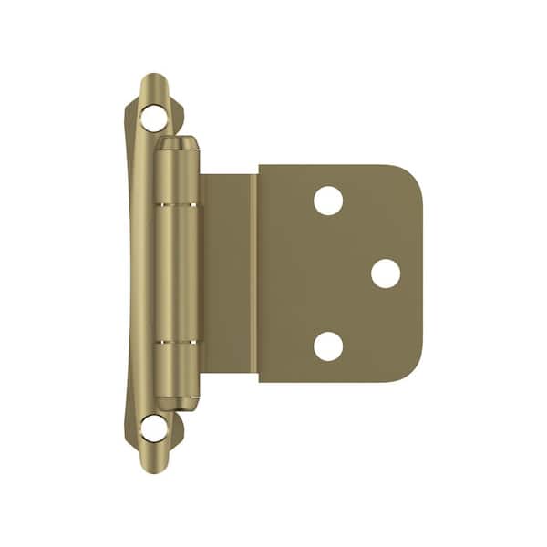 Amerock Golden Champagne 3/8 in (10 mm) Inset Self Closing, Face Mount Cabinet Hinge (2-Pack)