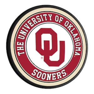 Oklahoma Sooners: Round Slimline Lighted Wall Sign 18 in. L x 18 in. W x 2.5 in. D