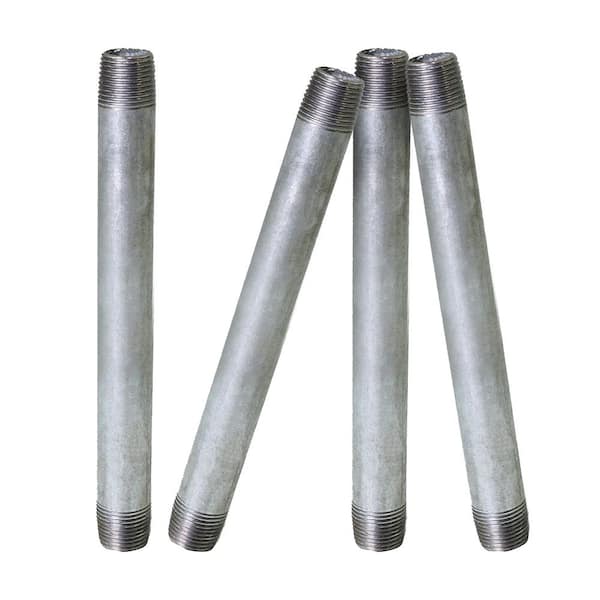 PLUMBFLEX 1 in. x 10 in. Galvanized Steel Nipple Pipe (4-Pack)