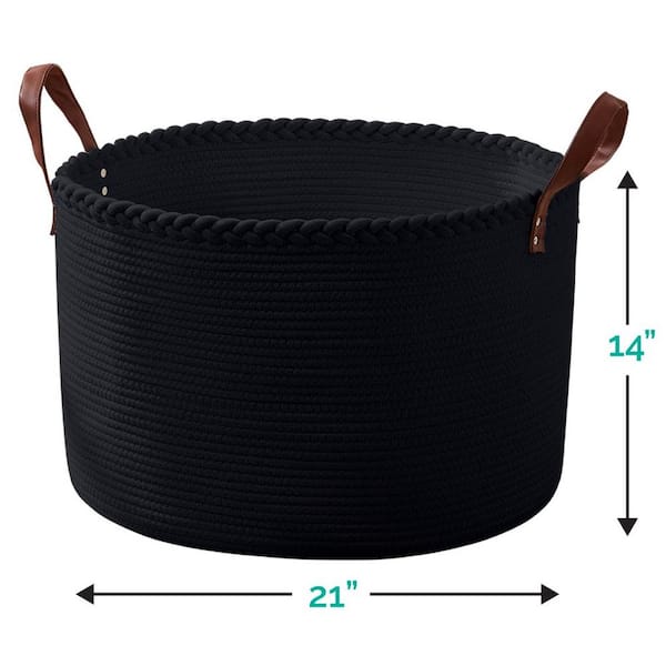 Polka Dot Cotton Rope Basket - Blackbrdstore