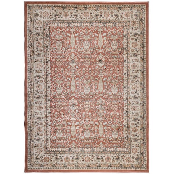 Unbranded Garda Terracotta 3' x 5' Traditional Oriental Floral Area Rug